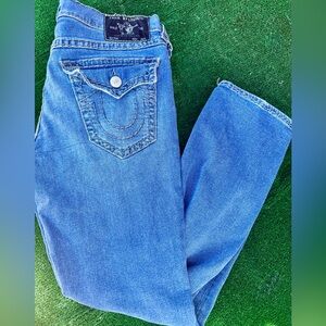 True Religion Blue Straight Leg Jeans